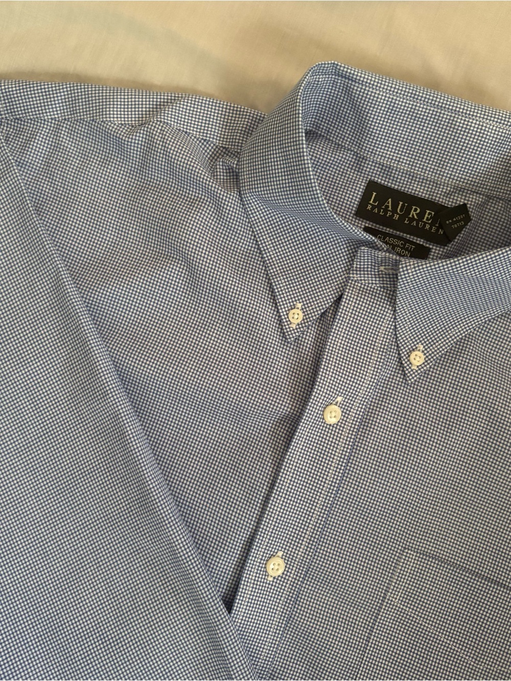 Ralph Lauren Men's Blue Microcheck Button-Down Shirt - Classic Fit